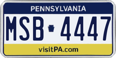 PA license plate MSB4447