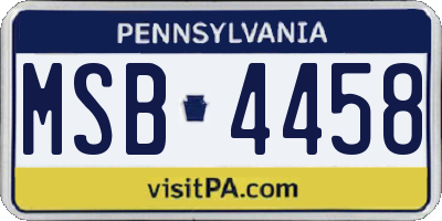 PA license plate MSB4458