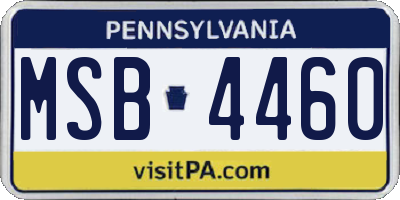 PA license plate MSB4460