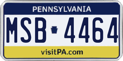 PA license plate MSB4464