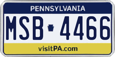 PA license plate MSB4466