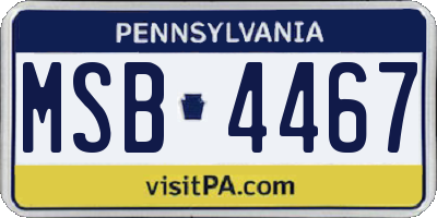 PA license plate MSB4467