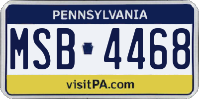 PA license plate MSB4468