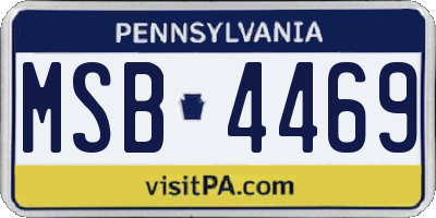 PA license plate MSB4469