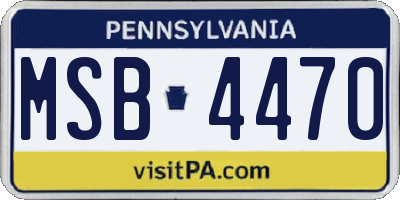 PA license plate MSB4470