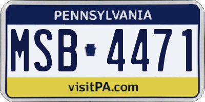 PA license plate MSB4471