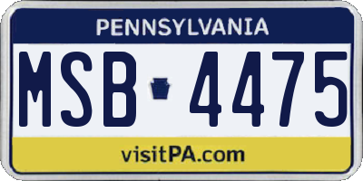 PA license plate MSB4475