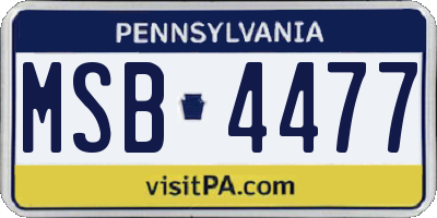 PA license plate MSB4477