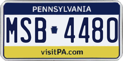 PA license plate MSB4480