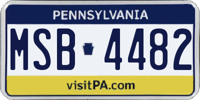 PA license plate MSB4482