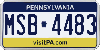 PA license plate MSB4483