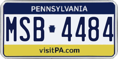 PA license plate MSB4484