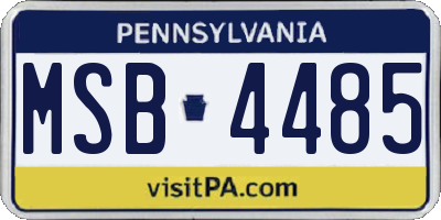 PA license plate MSB4485