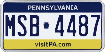 PA license plate MSB4487