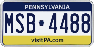PA license plate MSB4488