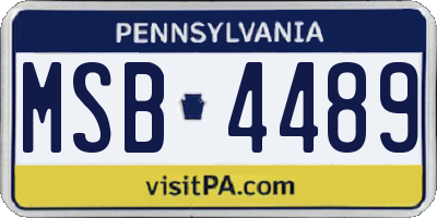 PA license plate MSB4489