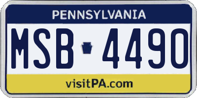 PA license plate MSB4490