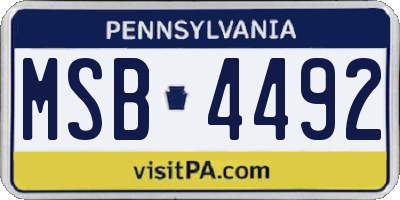 PA license plate MSB4492