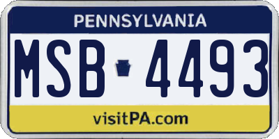 PA license plate MSB4493