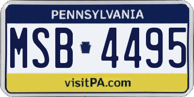 PA license plate MSB4495