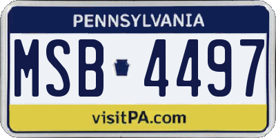 PA license plate MSB4497