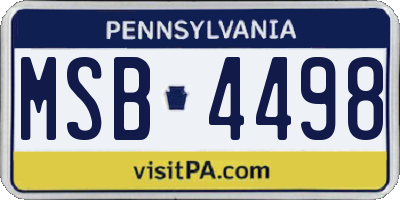 PA license plate MSB4498