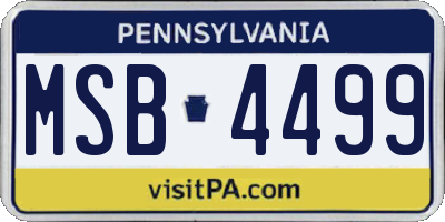 PA license plate MSB4499