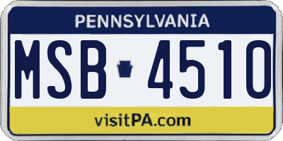 PA license plate MSB4510