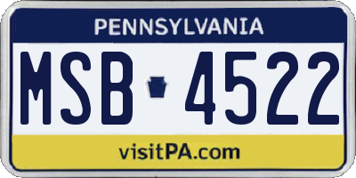 PA license plate MSB4522