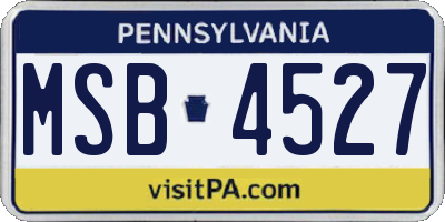 PA license plate MSB4527
