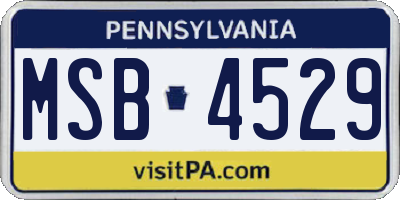 PA license plate MSB4529