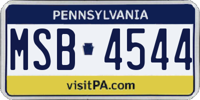 PA license plate MSB4544