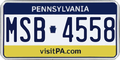PA license plate MSB4558