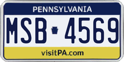 PA license plate MSB4569