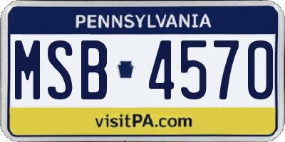 PA license plate MSB4570