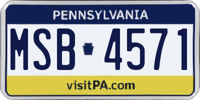 PA license plate MSB4571