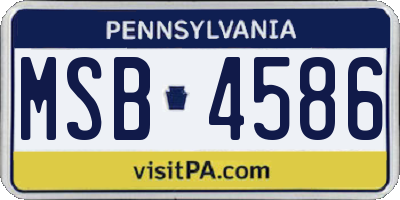 PA license plate MSB4586