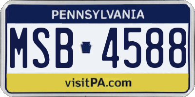 PA license plate MSB4588