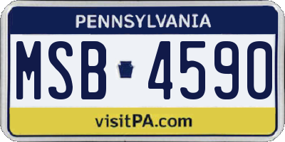 PA license plate MSB4590