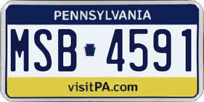 PA license plate MSB4591