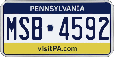 PA license plate MSB4592
