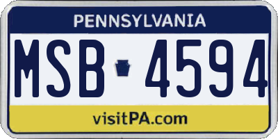 PA license plate MSB4594