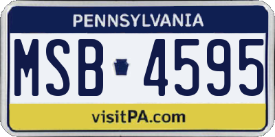 PA license plate MSB4595