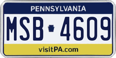 PA license plate MSB4609