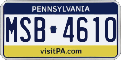 PA license plate MSB4610