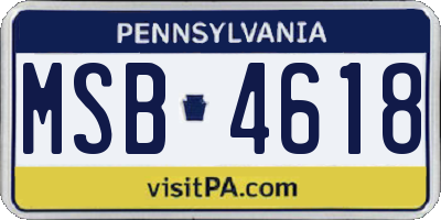 PA license plate MSB4618