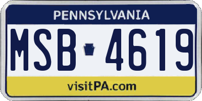 PA license plate MSB4619