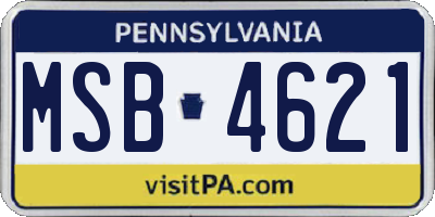 PA license plate MSB4621