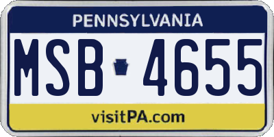 PA license plate MSB4655