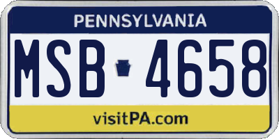 PA license plate MSB4658